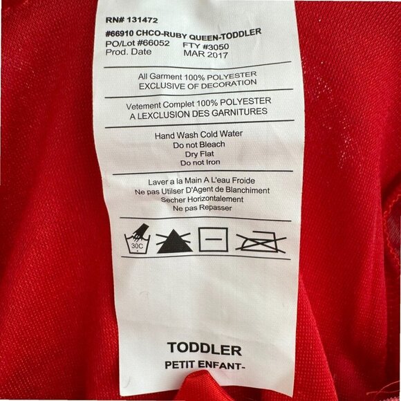 FORUM Disney Belle Red Ruby Queen Tulle Sparkly Party Dress Costume Toddler 2 3 - Picture 6 of 7